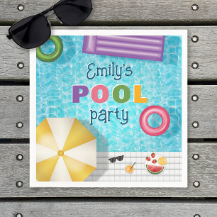 Kleurrijke Zwembad Water Zomer Zwembad Party Servet