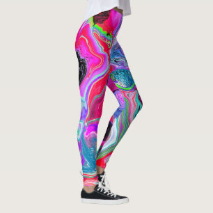 Kleurrijke zwemmen Abstracte vloerkunst Leggings
