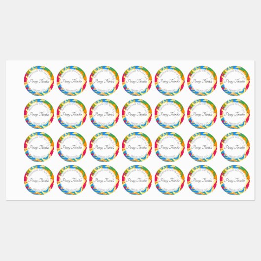 Kleurrijke zwenkverf labels (Vel)