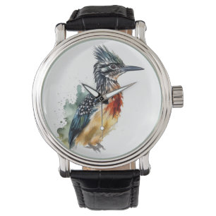 Kleurrijke zwerver in waterkleur horloge