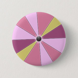 Kleurroze balken grafisch ronde button 5,7 cm