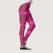 Kleurroze en groen Abstract patroon Leggings (Rechts)