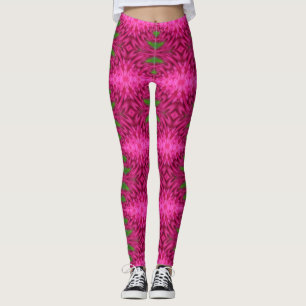 Kleurroze en groen Abstract patroon Leggings
