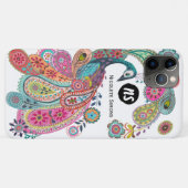 Kleurroze roze blauw, floral Paisley Case-Mate iPhone Case (Achterkant (horizontaal))