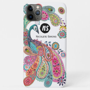 Kleurroze roze blauw, floral Paisley iPhone 11 Pro Max Hoesje