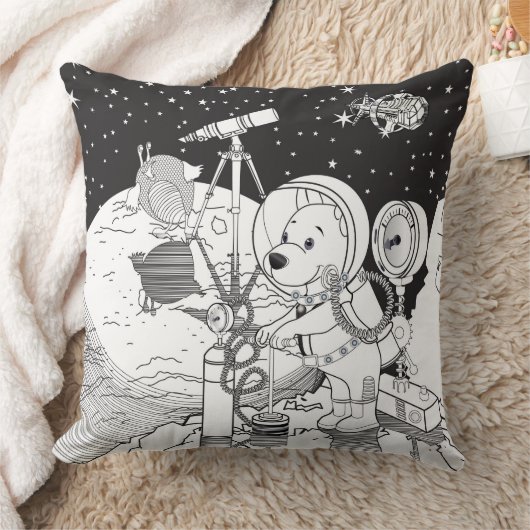 Kleurruimte met een astronautenpuppy kussen (Deken)