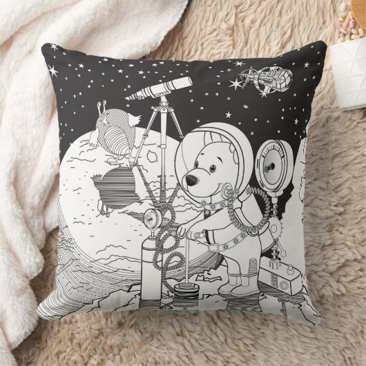 Kleurruimte met een astronautenpuppy kussen (Deken)