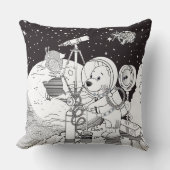 Kleurruimte met een astronautenpuppy kussen (Voorkant)