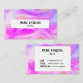 Kleurschilderij van abstract paars visitekaartje (Voorkant / Achterkant)