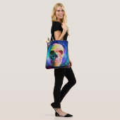 Kleurschilderij van de schedel draagtas (Op model)