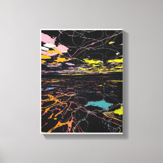 Kleurspatten bij Nacht Canvas Afdruk