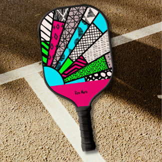 Kleurspattenwaaier gepersonaliseerd pickleball paddle