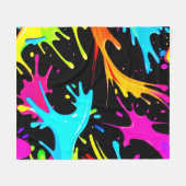 Kleursplash: Abstracte kunst Fleece Deken (Voorkant (Horizontaal))
