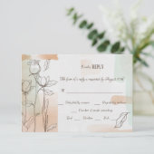 Kleurspoeling Bloem RSVP kaart (Staand voorkant)