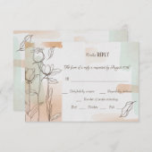 Kleurspoeling Bloem RSVP kaart (Voorkant / Achterkant)