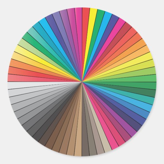 kleurstalen cirkel ronde sticker (Voorkant)