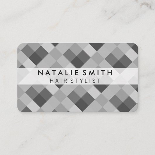 Kleurstalen (Diamond Pattern / Black White) Visitekaartje (Voorkant)