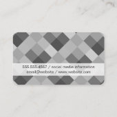 Kleurstalen (Diamond Pattern / Black White) Visitekaartje (Achterkant)