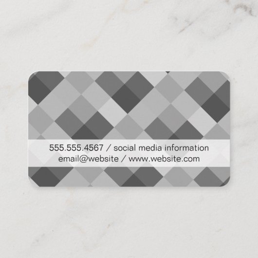 Kleurstalen (Diamond Pattern / Black White) Visitekaartje (Achterkant)