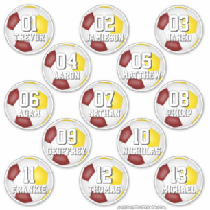 kleurstickers in teamkleuren bordeauxrood en goud  sticker
