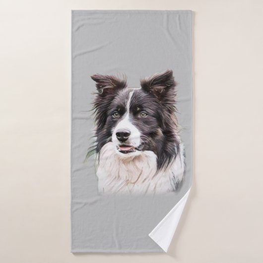 Kleurstip rand badhanddoek (Badhanddoek)