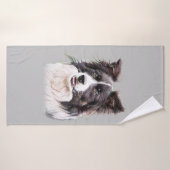 Kleurstip rand badhanddoek (Badhanddoek)