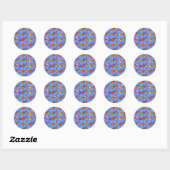 kleurstof bikes pattern ronde sticker (Vel)