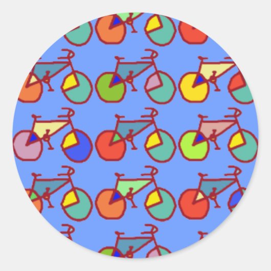kleurstof bikes pattern ronde sticker (Voorkant)
