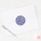 kleurstof bikes pattern ronde sticker (Envelop)