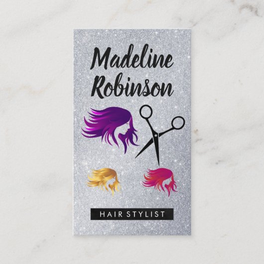 Kleurstof | Salon Scissors | Glitter Afsprakenkaartje (Voorkant)