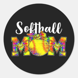 Kleurstof Softbal Moeder T-shirt Softbal Spel Dag Ronde Sticker