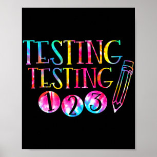 Kleurstof Test Dag Leraar Examen Testen 1-2-3 Poster