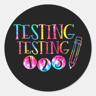 Kleurstof Test Dag Leraar Examen Testen 1-2-3 Ronde Sticker