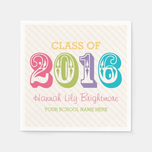 KLEURSTOF van AFSTUDEREN 2016 Servet (Voorkant)