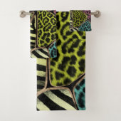 Kleurstofafdrukken — luipaard en Zebra Bad Handdoek (Insitu)