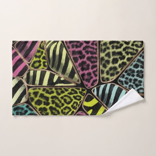 Kleurstofafdrukken — luipaard en Zebra Bad Handdoek (Handdoek)