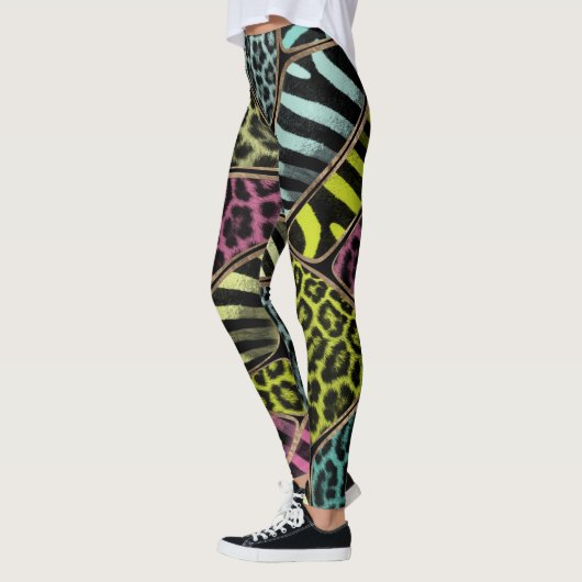 Kleurstofafdrukken — luipaard en Zebra Leggings (Links)