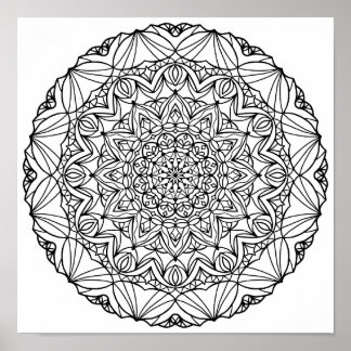 Kleurstoffen Poster - Sunstar Mandala