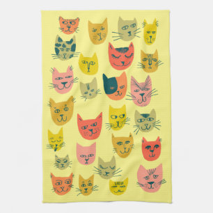 Kleurstofkatten Kittens Blue Theedoek