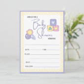 Kleurstofspeelgoed | Baby shower invullen Kaart (Staand voorkant)