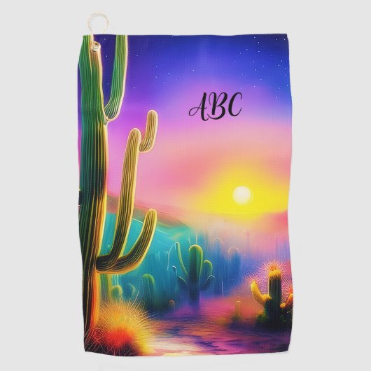 Kleurstofzonnemonogram Golfhanddoek (Voorkant)