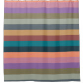 Kleurstrepen in kleurrijk pastel douchegordijn (Voorkant)