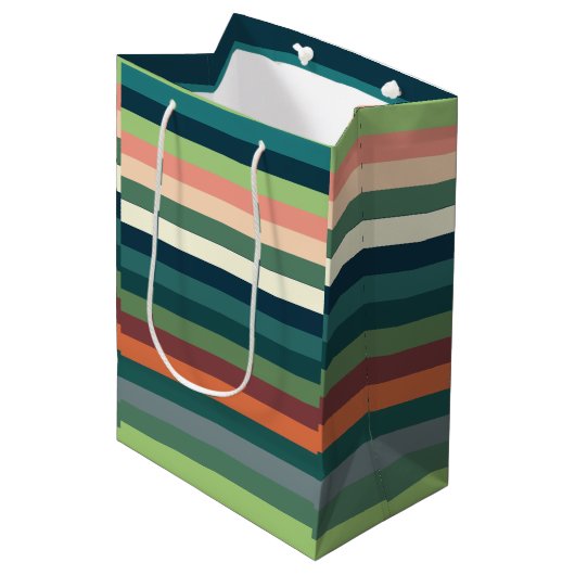 Kleurstrepes Medium Cadeauzakje (Voorkant Gekanteld)
