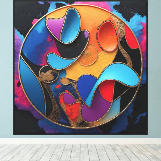 Kleurstroomcirkel Canvas Afdruk