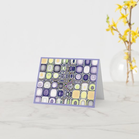 Kleurstudies...Silverset Blue Agate Note Kaart (Gele Bloem)