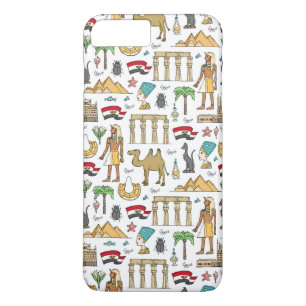Kleursymbolen van Egypte-patroon iPhone 8 Plus / 7 Plus Hoesje