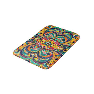 Kleursymfonie Mandala – Krachtige Psychedelische B Badmat