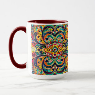 Kleursymfonie Mandala – Krachtige Psychedelische B Mok