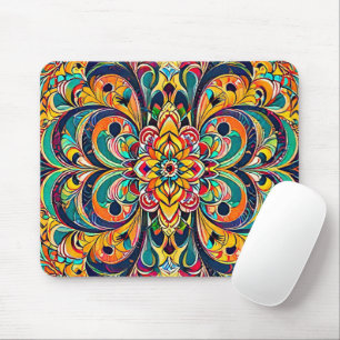 Kleursymfonie Mandala – Krachtige Psychedelische B Muismat