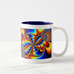 Kleurteken - Fractal Tweekleurige Koffiemok